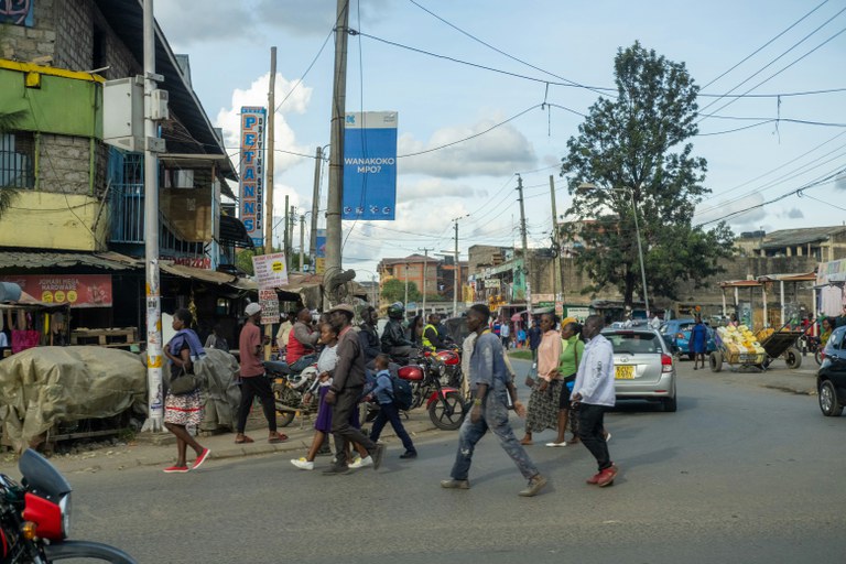 People walking on the streets of Nairobi, Kenya